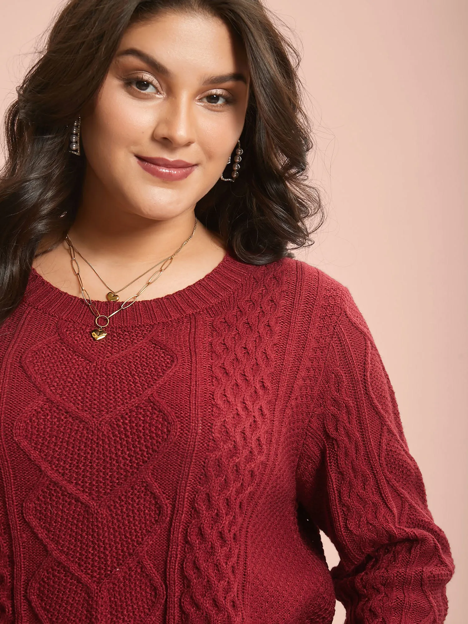 Crew Neck Split Hem Textured Pullover sold by Bloomchic product image thumbnail 5