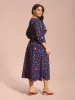 Lace Insert Heart Print Waist-Tie Dress sold by Bloomchic