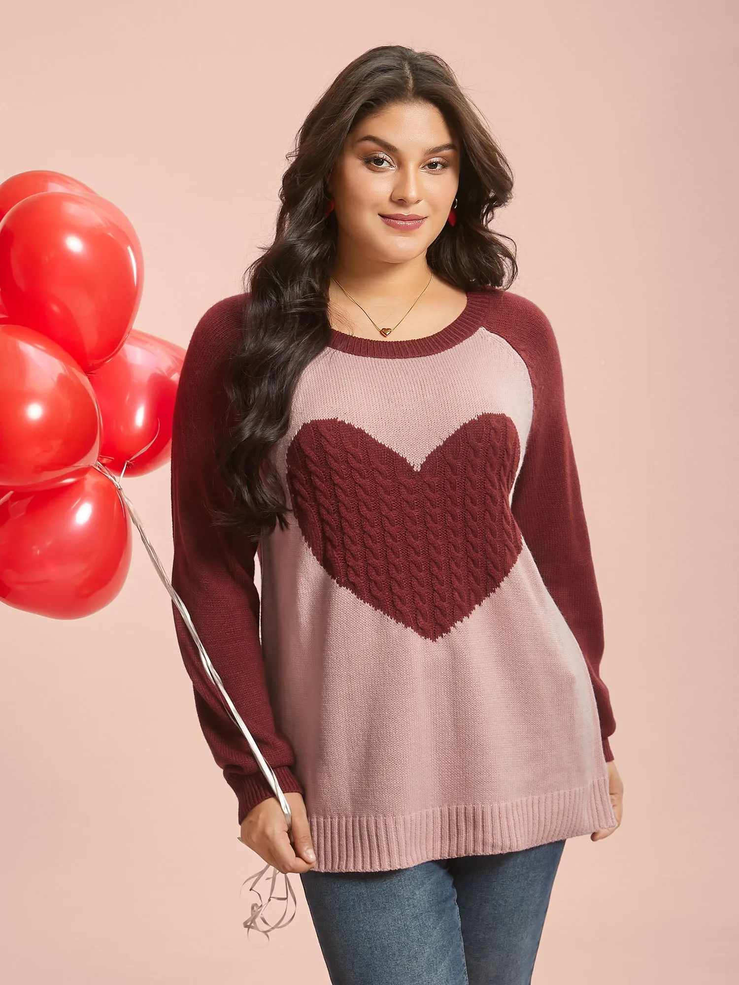 Timeless Romance Cable Knit Raglan Sleeve Pullover sold by Bloomchic