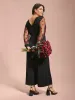 Surplice Neck Heart Flocking Mesh Patchwork Jumpsuit sold by Bloomchic