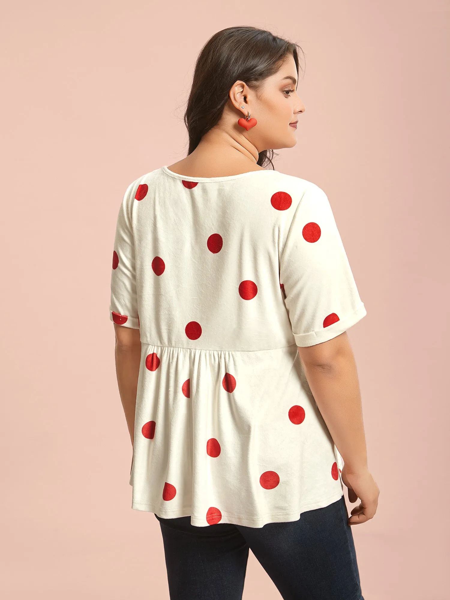 Mink Velvet Polka Dots Contrast T-Shirt sold by Bloomchic product image thumbnail 5