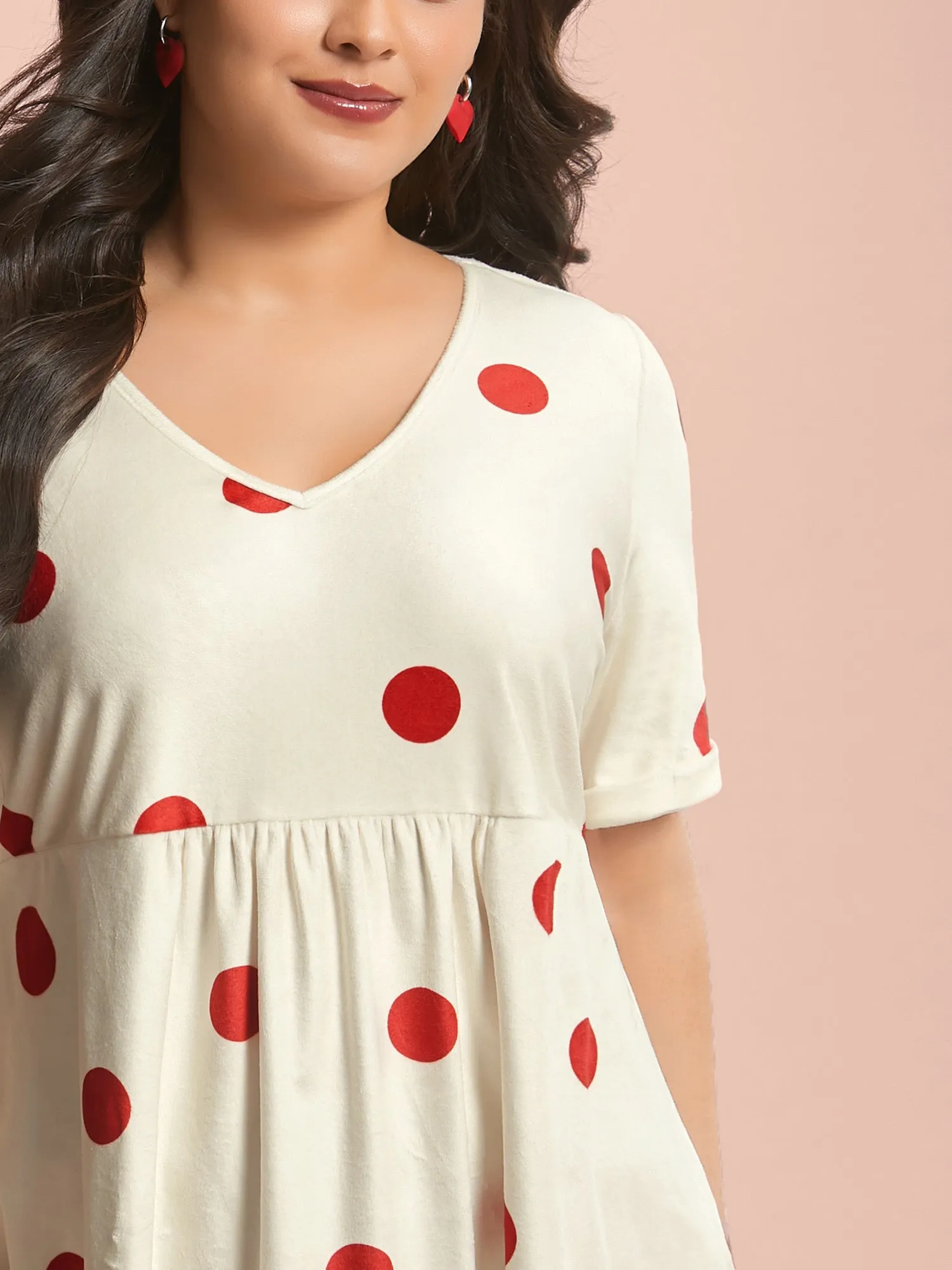 Mink Velvet Polka Dots Contrast T-Shirt sold by Bloomchic product image thumbnail 4