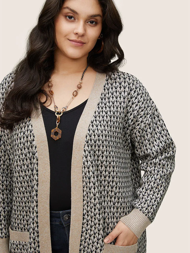 Supersoft Essentials Jacquard Geometric Contrast Pocket Cardigan sold by Bloomchic product image thumbnail 3