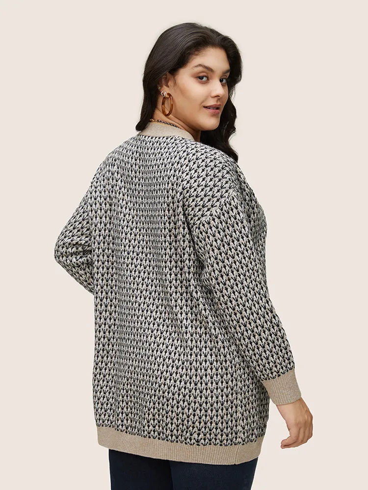 Supersoft Essentials Jacquard Geometric Contrast Pocket Cardigan sold by Bloomchic product image thumbnail 4