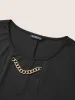 Solid Metal Chain Detail Pocket Plicated Dress sold by Bloomchic