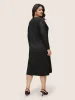 Solid Metal Chain Detail Pocket Plicated Dress sold by Bloomchic