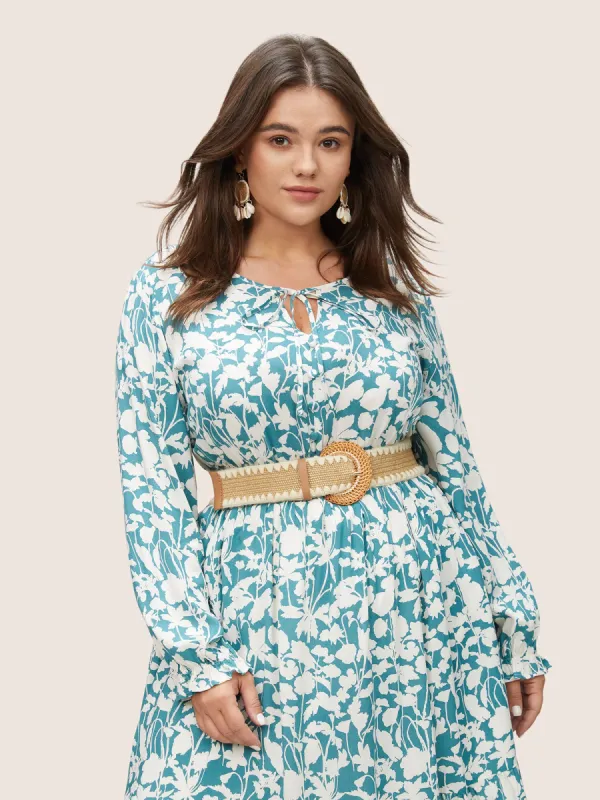Round Buckle Boho Elastic Weave Belt sold by Bloomchic