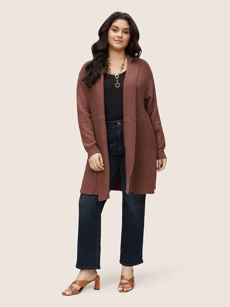 Supersoft Essentials Lapel Collar Knit Drop Shoulder Cardigan sold by Bloomchic product image thumbnail 3