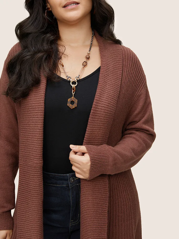 Supersoft Essentials Lapel Collar Knit Drop Shoulder Cardigan sold by Bloomchic product image thumbnail 4