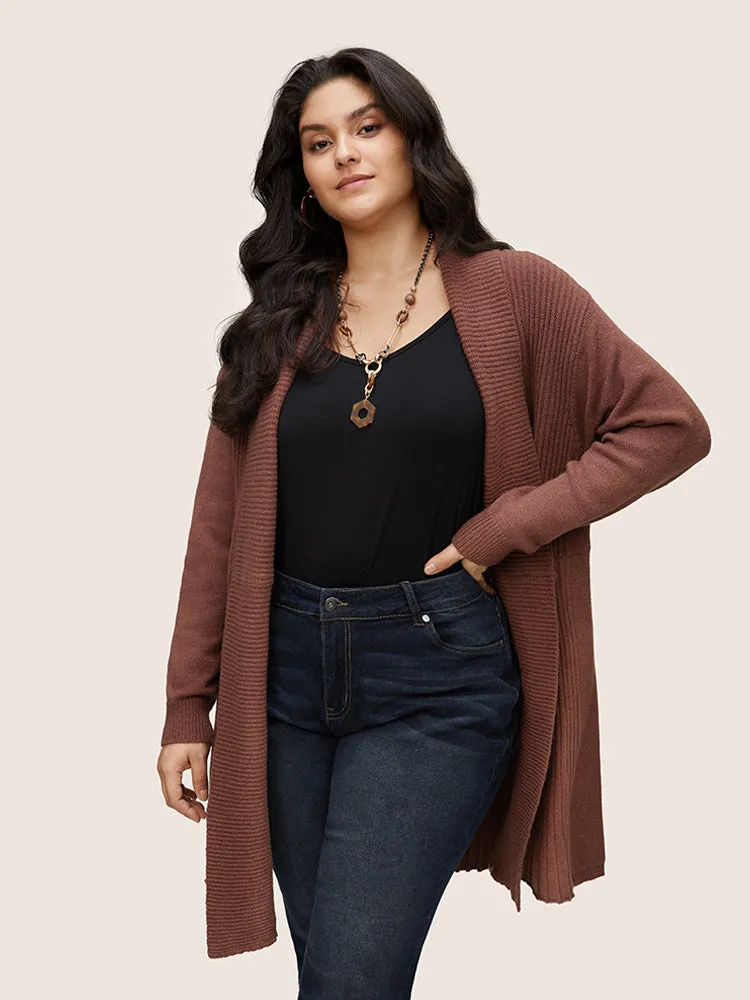 Supersoft Essentials Lapel Collar Knit Drop Shoulder Cardigan sold by Bloomchic