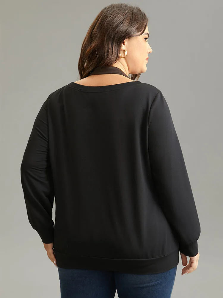 Halter 2-In-1 Patchwork Sweatshirt sold by Bloomchic product image thumbnail 2