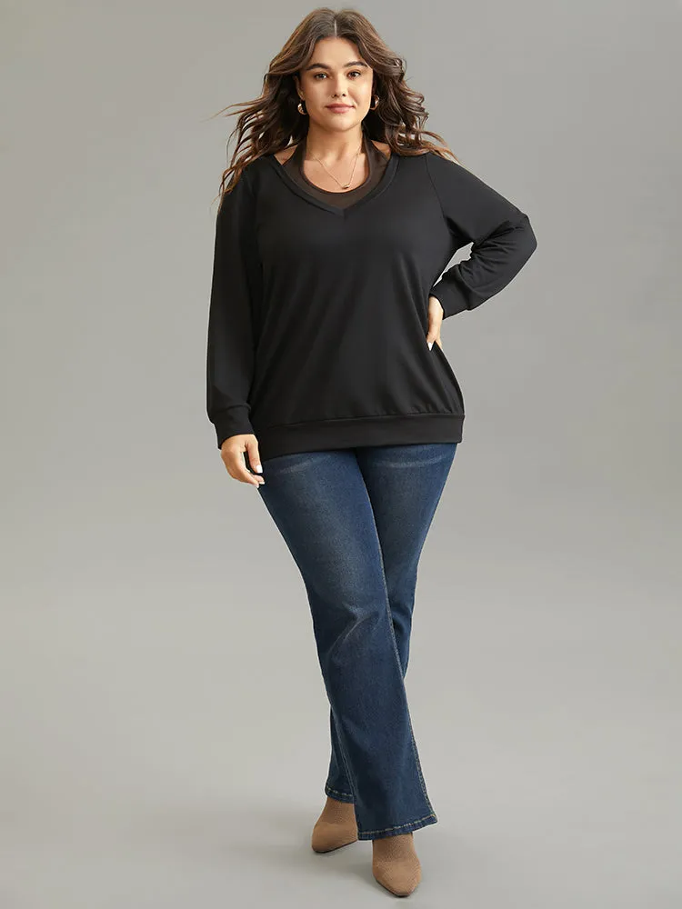 Halter 2-In-1 Patchwork Sweatshirt sold by Bloomchic product image thumbnail 3