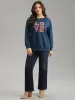 Love Embroidered Patch Crew Neck Sweatshirt sold by Bloomchic