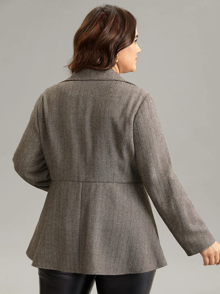 Lapel Collar Buckle Detail Woven Jacket sold by Bloomchic product image thumbnail 3