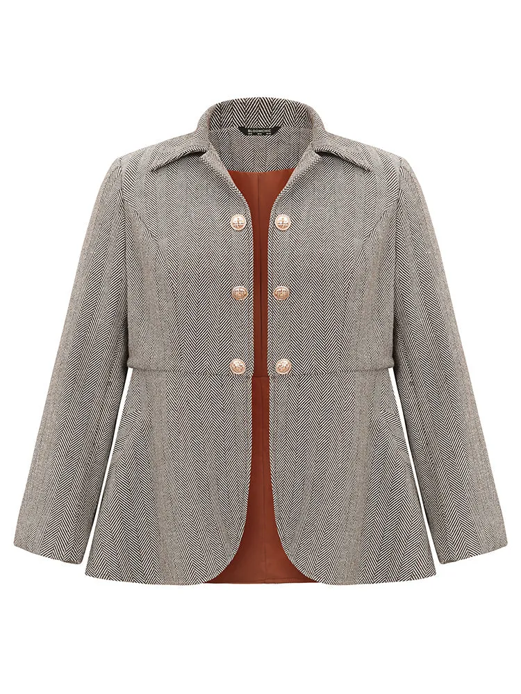 Lapel Collar Buckle Detail Woven Jacket sold by Bloomchic product image thumbnail 5