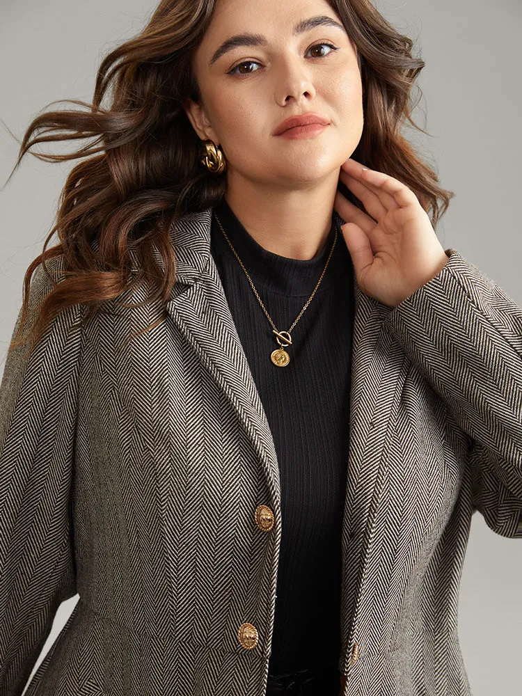 Lapel Collar Buckle Detail Woven Jacket sold by Bloomchic product image thumbnail 4