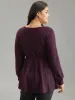 Solid Texture Fluffy Knot Ruffle Hem T-shirt sold by Bloomchic