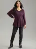 Solid Texture Fluffy Knot Ruffle Hem T-shirt sold by Bloomchic