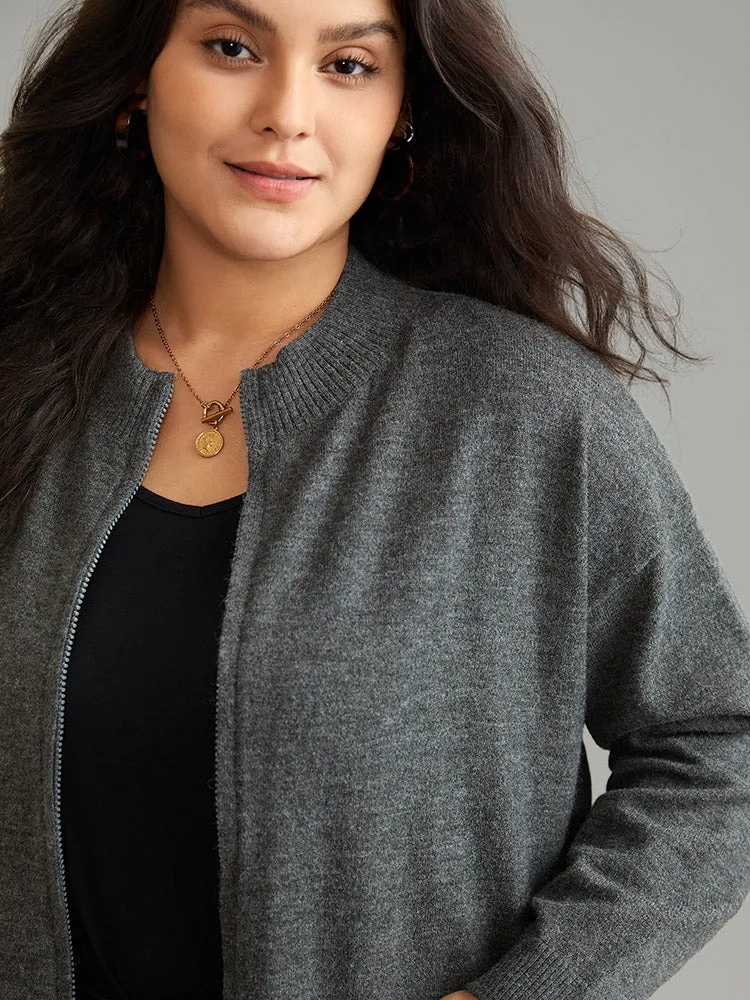 Anti-Pilling Zipper Fly Patched Pocket Cardigan sold by Bloomchic product image thumbnail 5