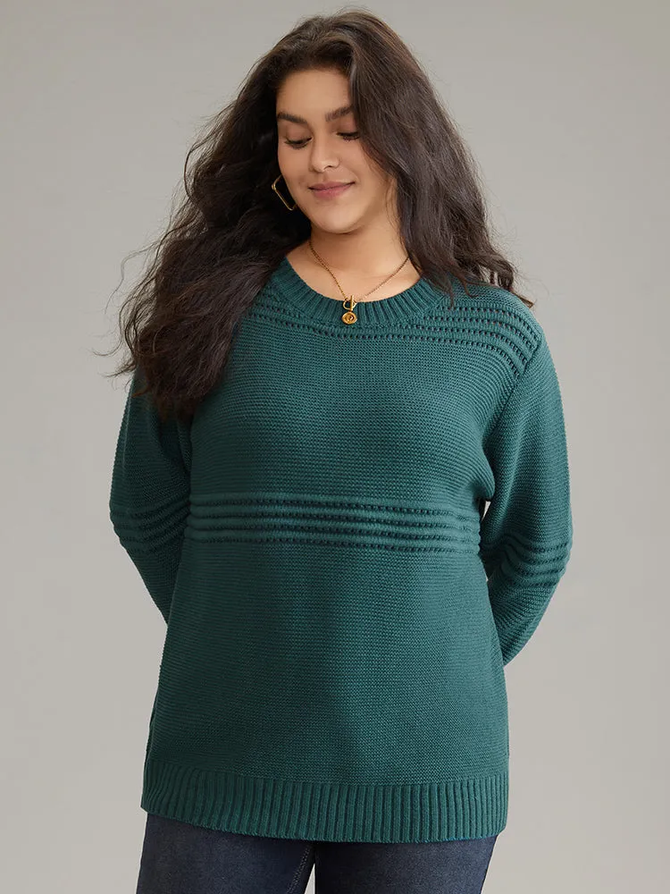 Textured Plain Loose Elastic Cuffs Pullover sold by Bloomchic product image thumbnail 3