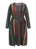 Colored Striped Pocket Belted Long Sleeve Dress sold by Bloomchic