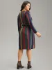Colored Striped Pocket Belted Long Sleeve Dress sold by Bloomchic