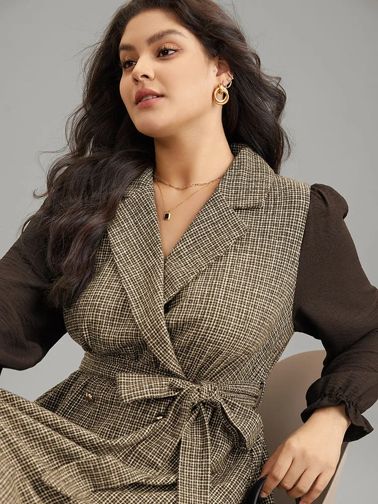 Tweed Suit Collar Belted Button Detail Dress sold by Bloomchic product image thumbnail 4