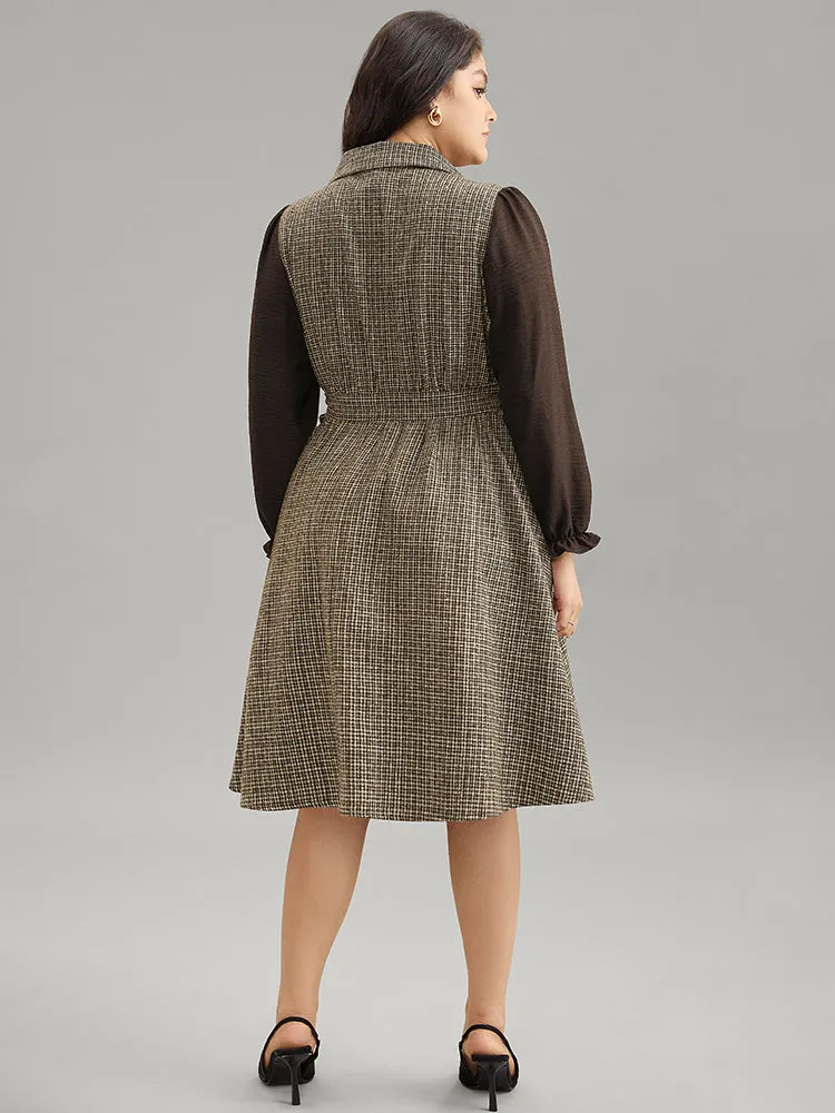 Tweed Suit Collar Belted Button Detail Dress sold by Bloomchic product image thumbnail 2