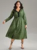 Allover Print Shirred Pocket Contrast Trim Dress sold by Bloomchic
