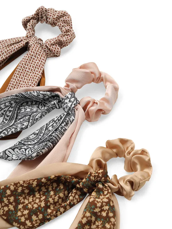 3pcs Multiple Patterns Office Hair Ties With Ribbon sold by Bloomchic