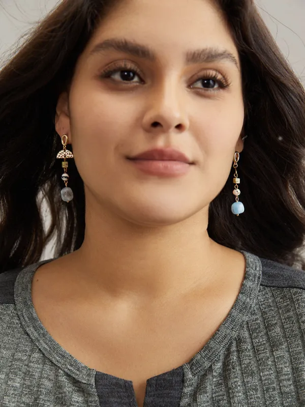 Drop Irregular Natural Stone Earrings sold by Bloomchic