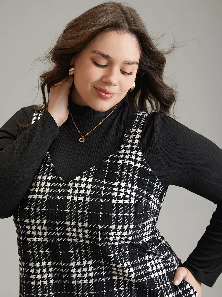 Corduroy Plaid Pocket Cami Dress sold by Bloomchic product image thumbnail 5