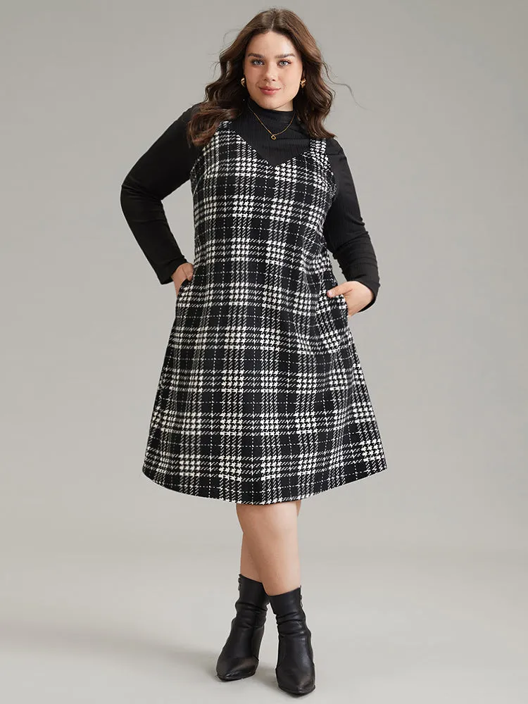 Corduroy Plaid Pocket Cami Dress sold by Bloomchic product image thumbnail 4