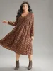 Ditsy Floral Shirred Flutter Layered Hem Dress sold by Bloomchic