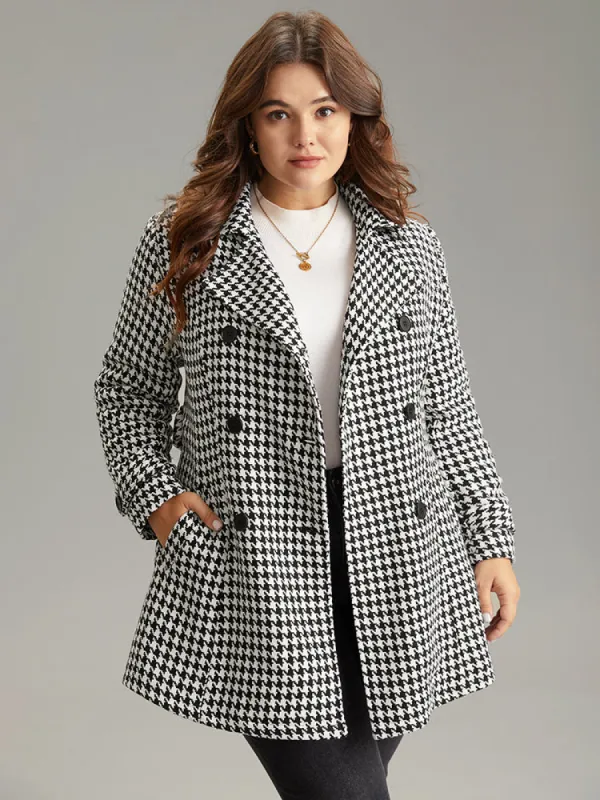 Houndstooth Double Breasted Belted Coat sold by Bloomchic