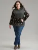 Velvet Patchwork Floral Print Kangaroo Pocket Sweatshirt sold by Bloomchic
