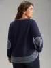 Waffle Knit Two Tone Notched Patchwork T-shirt sold by Bloomchic