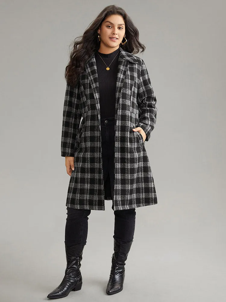Plaid Button Up Belted Bowknot Maxi Coat sold by Bloomchic product image thumbnail 4