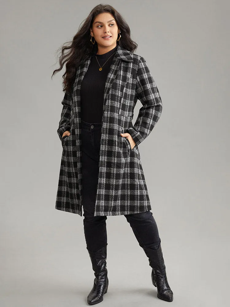 Plaid Button Up Belted Bowknot Maxi Coat sold by Bloomchic product image thumbnail 3