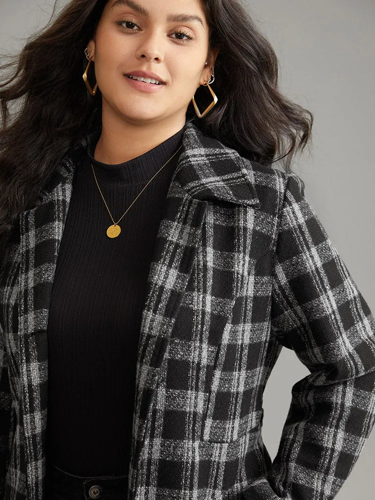 Plaid Button Up Belted Bowknot Maxi Coat sold by Bloomchic product image thumbnail 5