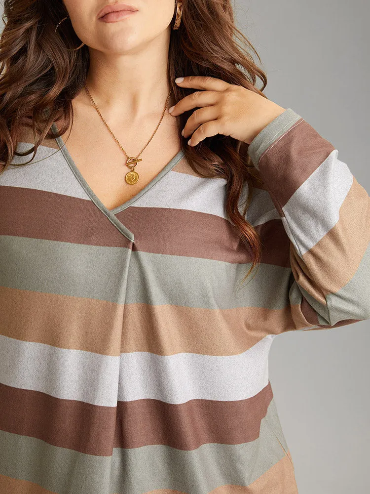 Colour Striped Contrast Pocket Dolman Sleeve Tunic T-shirt sold by Bloomchic product image thumbnail 5