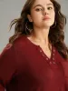 Supersoft Essentials Solid Eyelets Notched T-shirt sold by Bloomchic