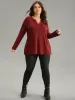 Supersoft Essentials Solid Eyelets Notched T-shirt sold by Bloomchic