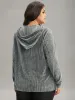 Glitter Zipper Pocket Hooded Corduroy Sweatshirt sold by Bloomchic
