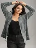 Glitter Zipper Pocket Hooded Corduroy Sweatshirt sold by Bloomchic
