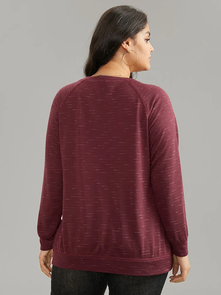 Plain Stitch Raglan Sleeve Round Neck Sweatshirt sold by Bloomchic product image thumbnail 2