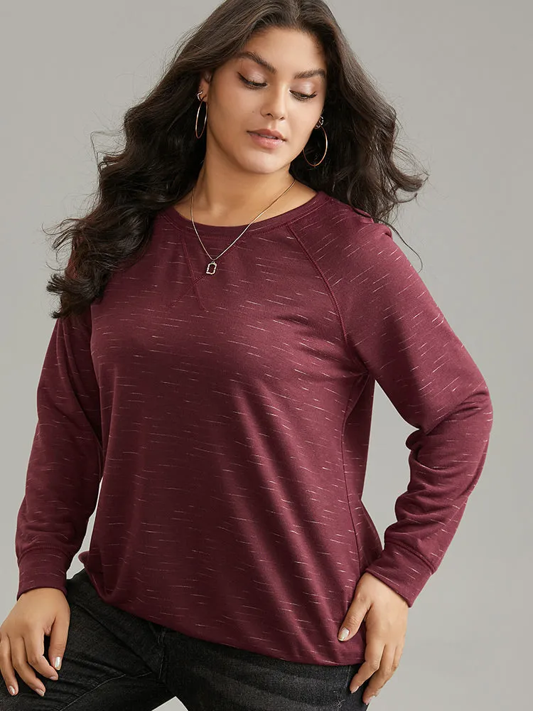 Plain Stitch Raglan Sleeve Round Neck Sweatshirt sold by Bloomchic product image thumbnail 3