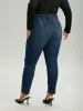 Dark Wash Skinny Elastic Waist Jeans sold by Bloomchic