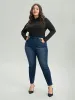 Dark Wash Skinny Elastic Waist Jeans sold by Bloomchic