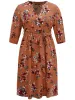 Floral Notched Belted Elastic Waist Dress sold by Bloomchic